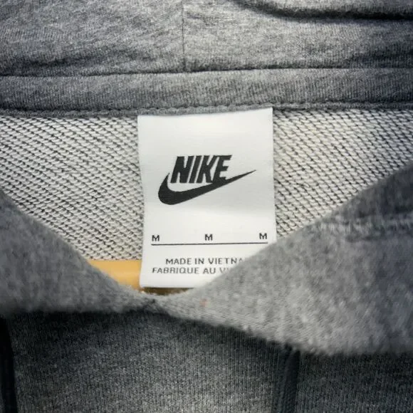 Nike Hoodie Sweatshirt Womens Medium Gray Cropped Pullover Fleece High Low Hem - Picture 4 of 9